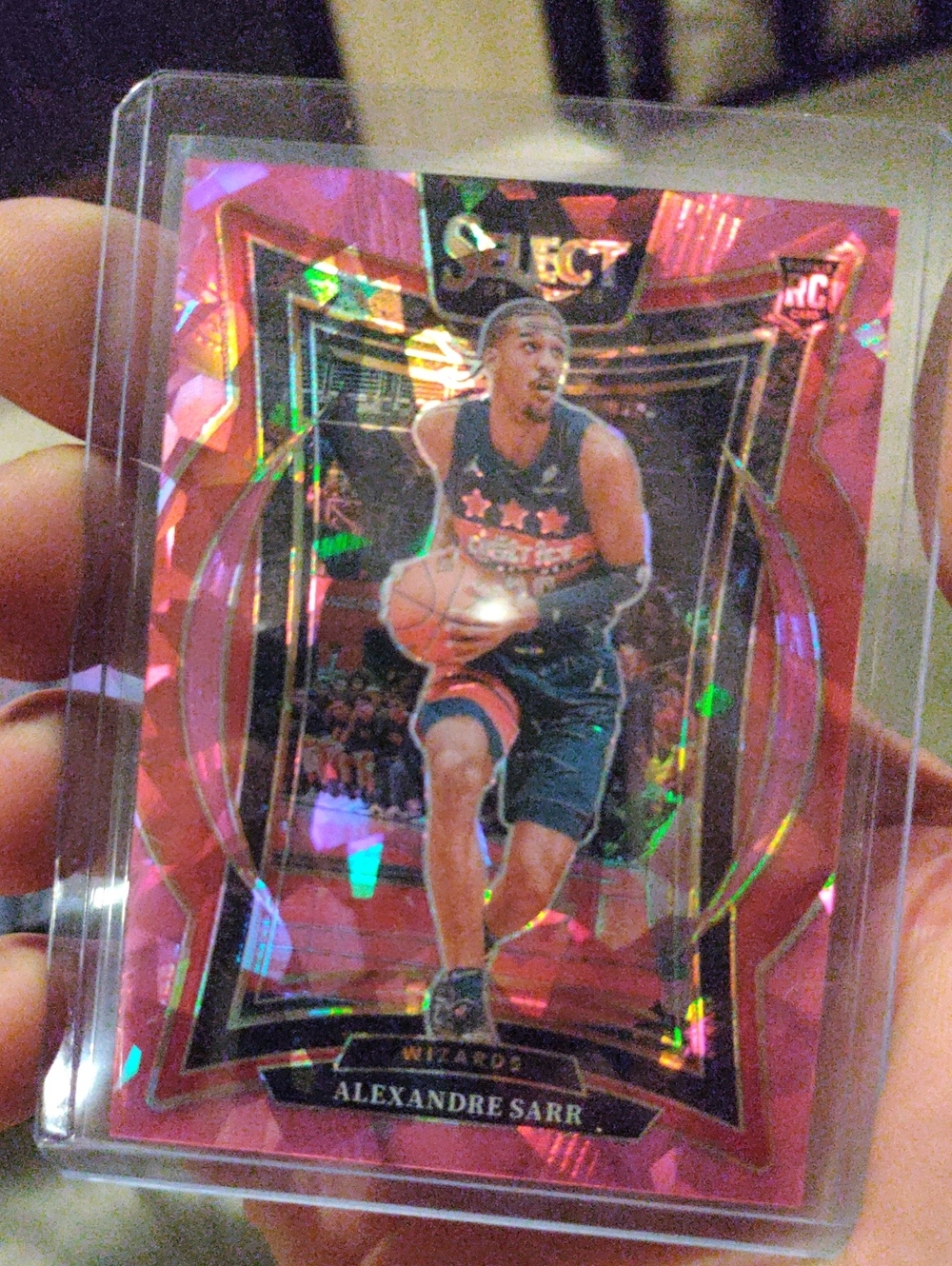2024-25 Panini Select Alex Sarr Pink Cracked Ice Prizm 65/99 Rookie Card